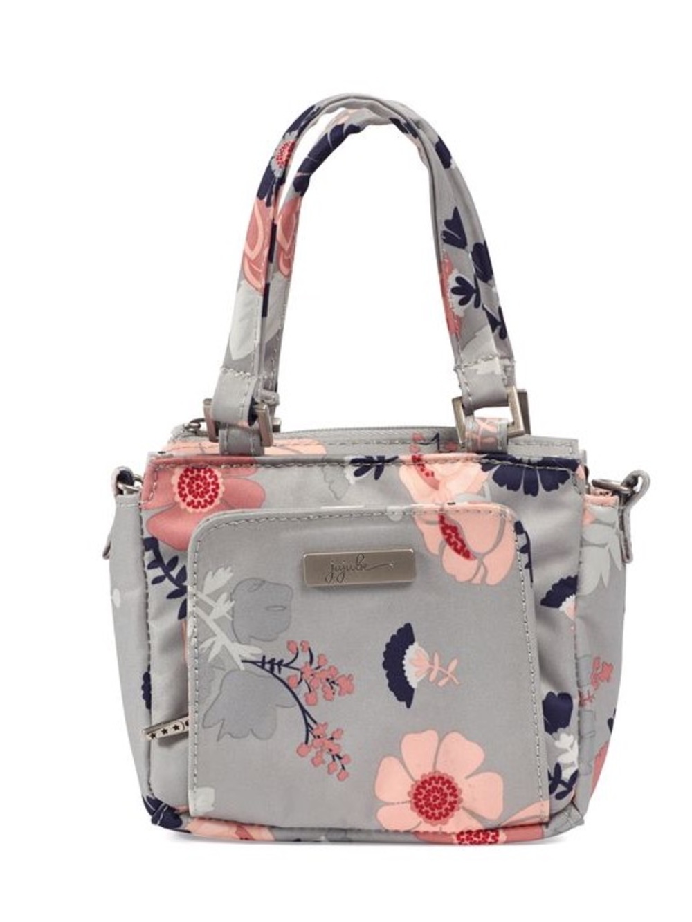 Ju-Ju-Be Wall Flower Micro Bag in Light Gray, Pink & Navy